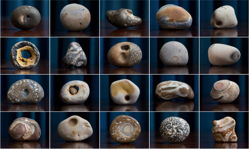 contact sheet of stones foundon the beaches of Brighton and Hove, late summer to early autumn 2015